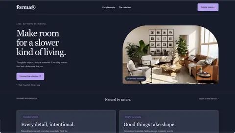 Example website in the After hours palette