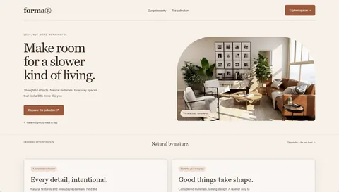 Example website in the Clay & linen palette