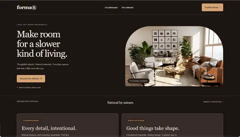 Example website in the Espresso palette