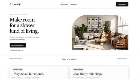 Example website in the Gallery white palette
