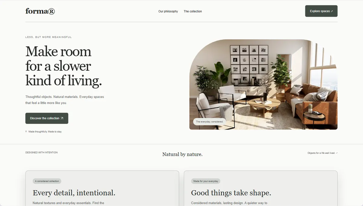 Example website restyled in Ink & paper, expressive