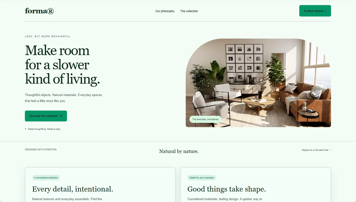 Example website restyled in Jungle, balanced