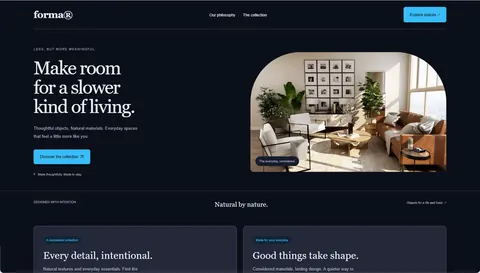 Example website in the Midnight neon palette