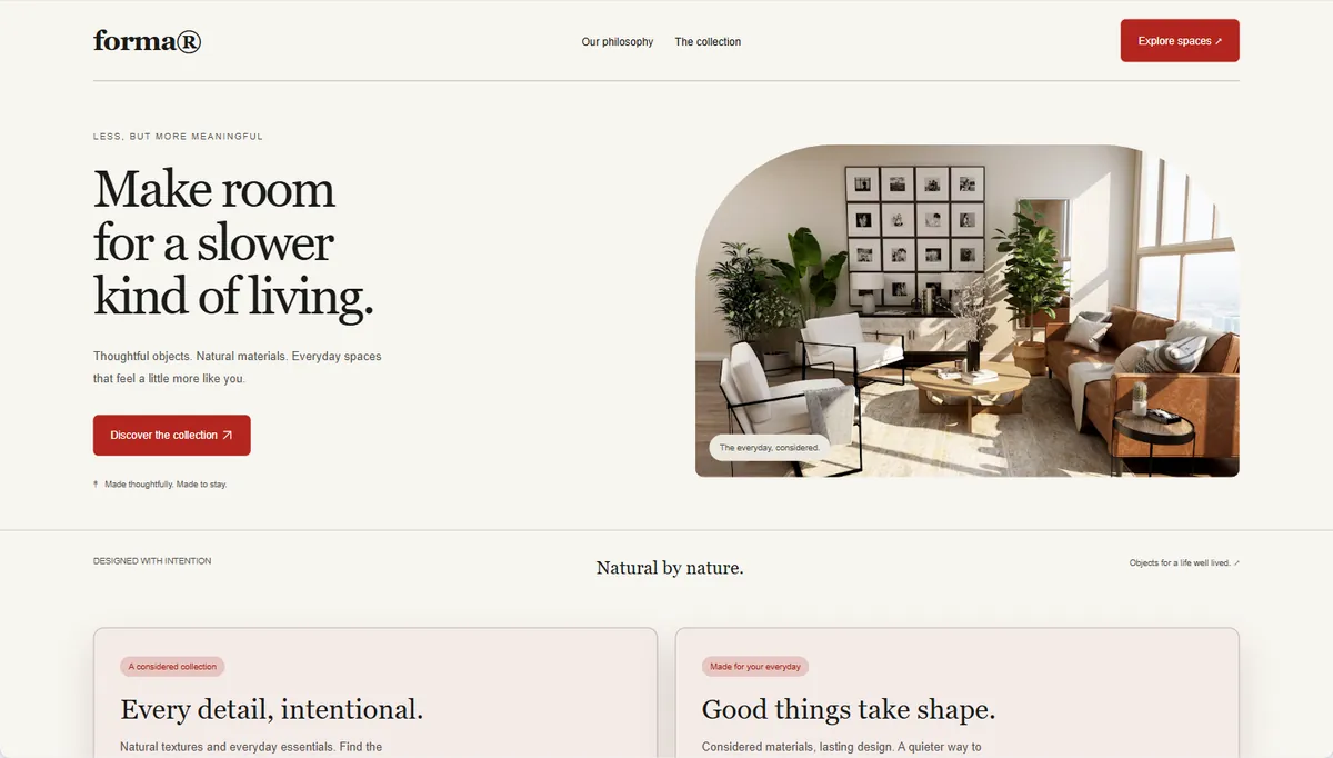 Example website restyled in Newsprint, expressive
