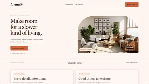 Example website in the Peach fuzz palette