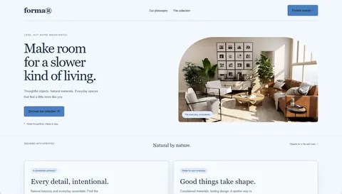Example website in the Powder blue palette