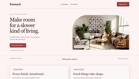 Example website in the Rosewood palette