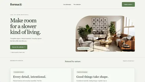 Example website in the Sage studio palette