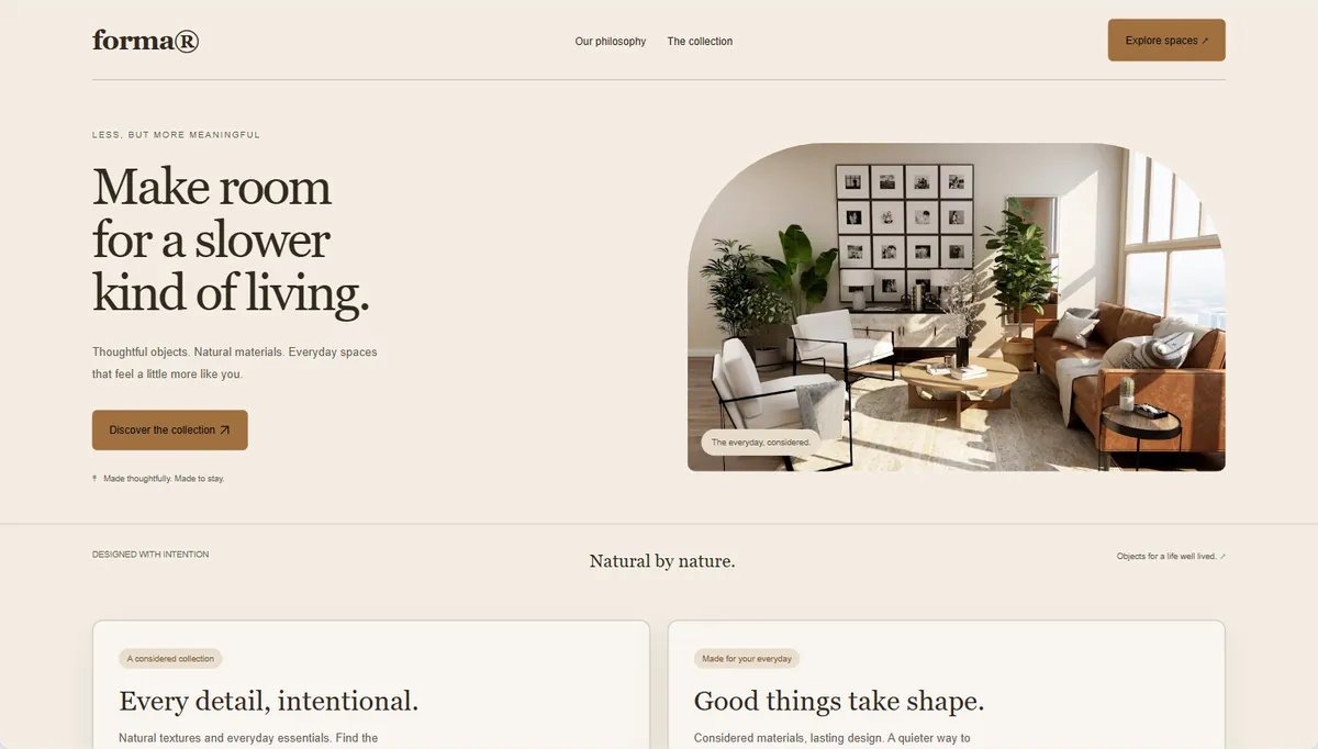Example website restyled in Sandstone, balanced