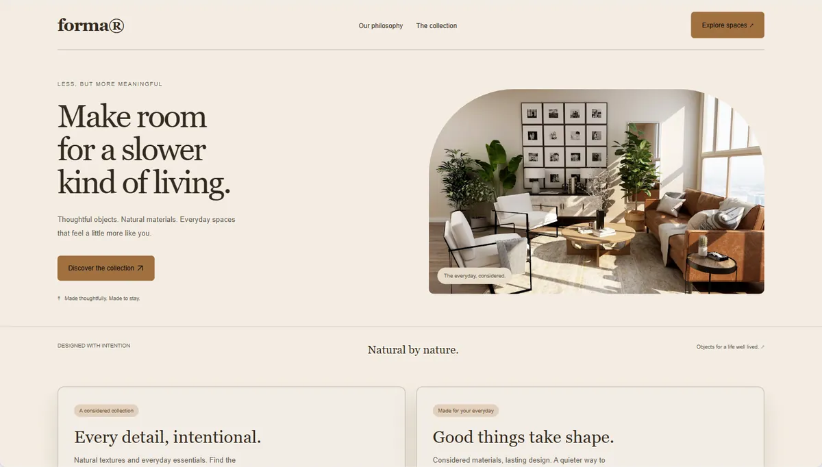 Example website restyled in Sandstone, expressive